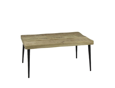 BIDK Home Mango Wood & Hammered Iron Coffee Table - Natural/Black
