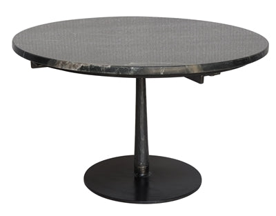 BIDK Home Iron & Marble Black Round Coffee Table