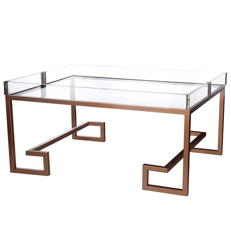 A&B Home Glass Top Coffee Table