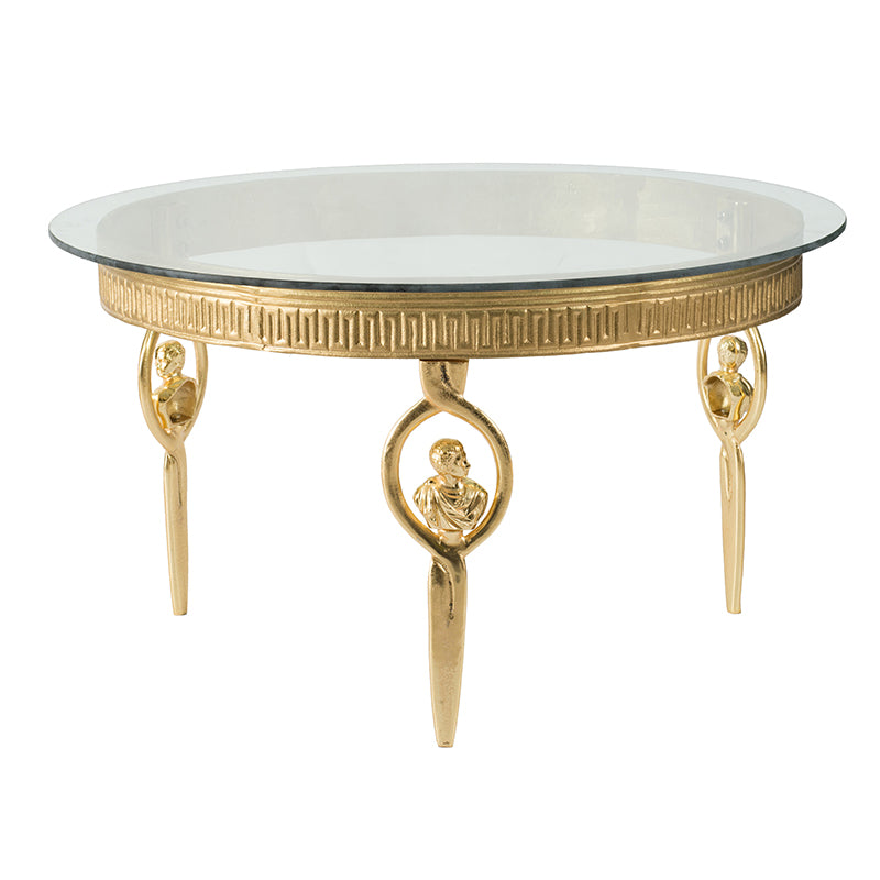 A&B Home Transitional Round Coffee Table With Gold Finish
