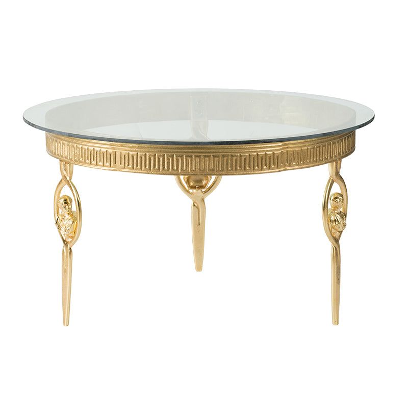 A&B Home Transitional Round Coffee Table With Gold Finish
