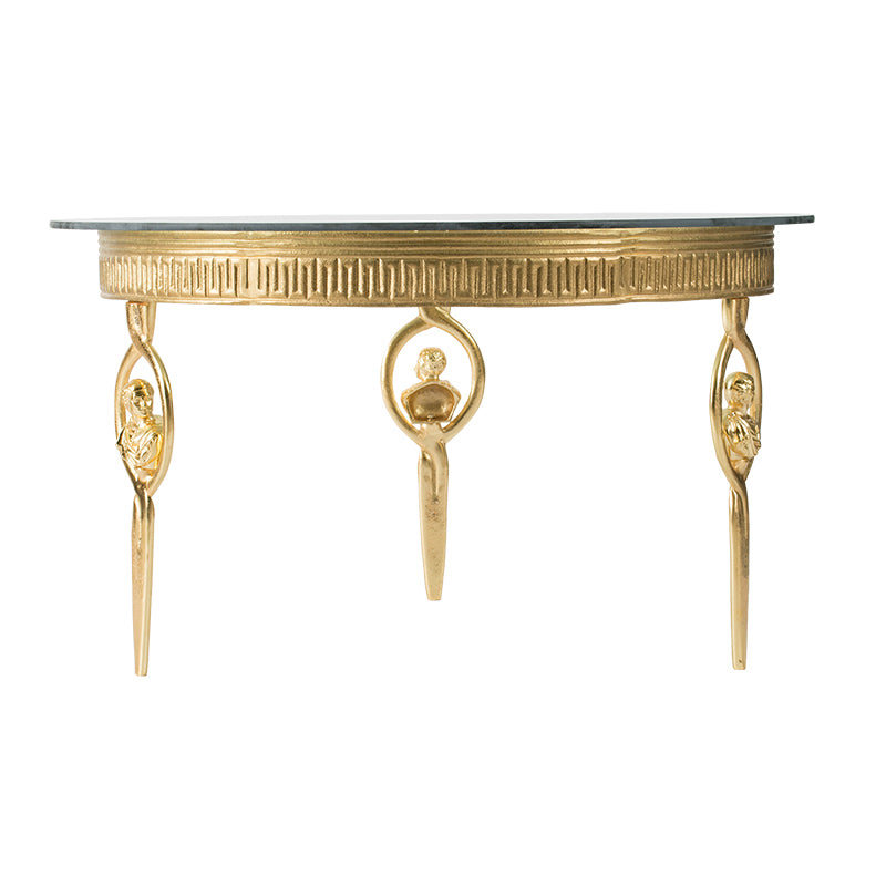 A&B Home Transitional Round Coffee Table With Gold Finish