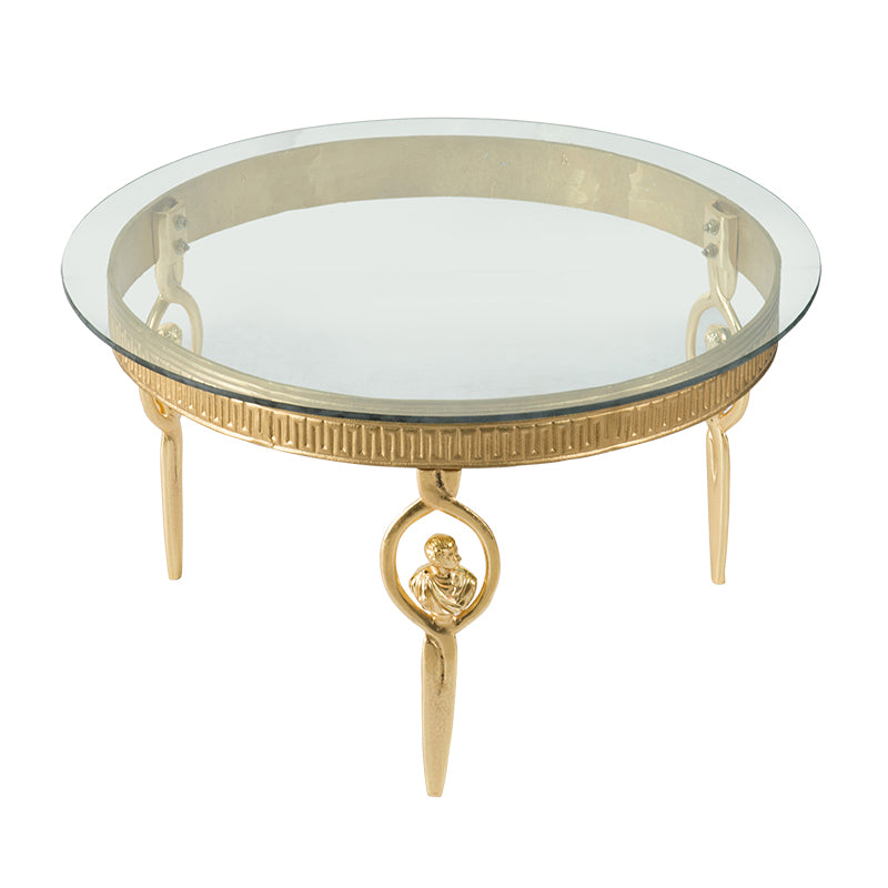 A&B Home Transitional Round Coffee Table With Gold Finish