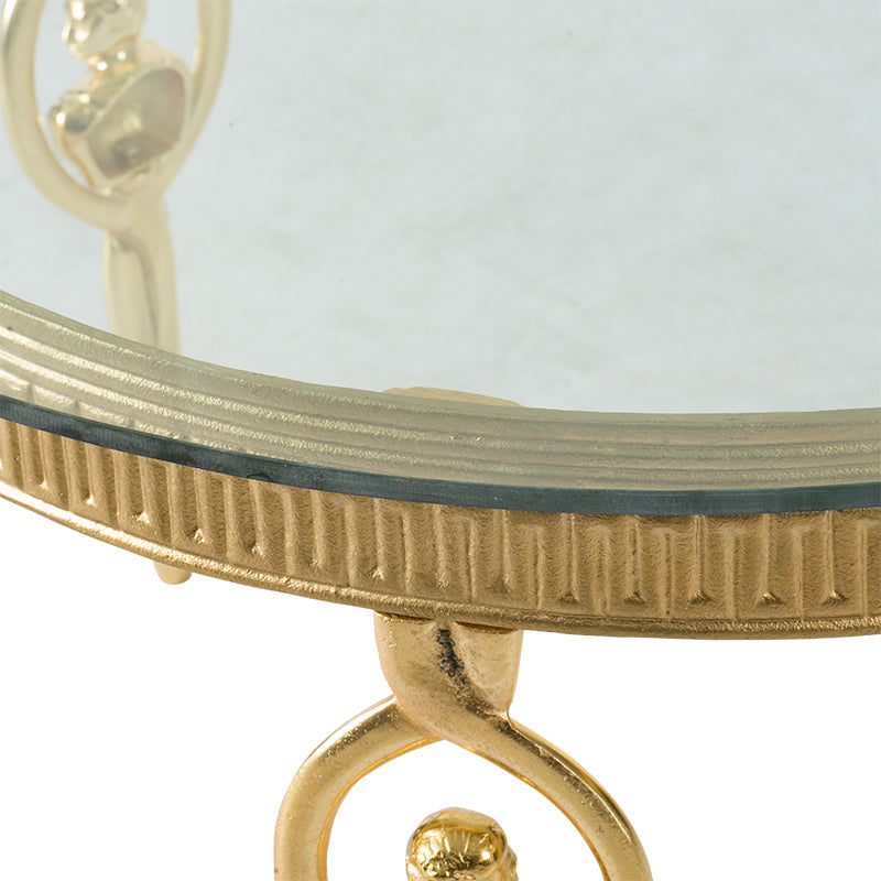 A&B Home Transitional Round Coffee Table With Gold Finish
