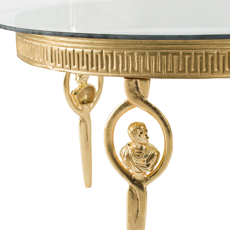 A&B Home Transitional Round Coffee Table With Gold Finish
