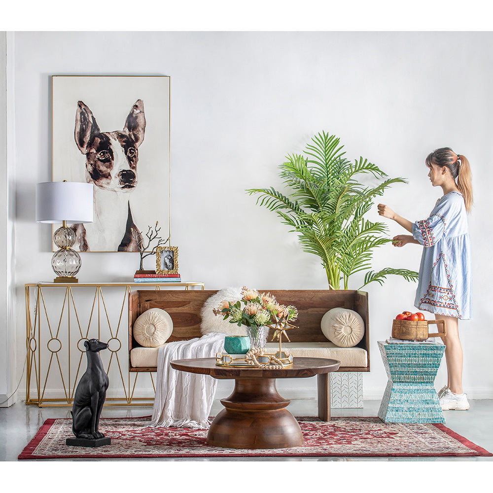 A&B Home Pedestal Round Coffee Table