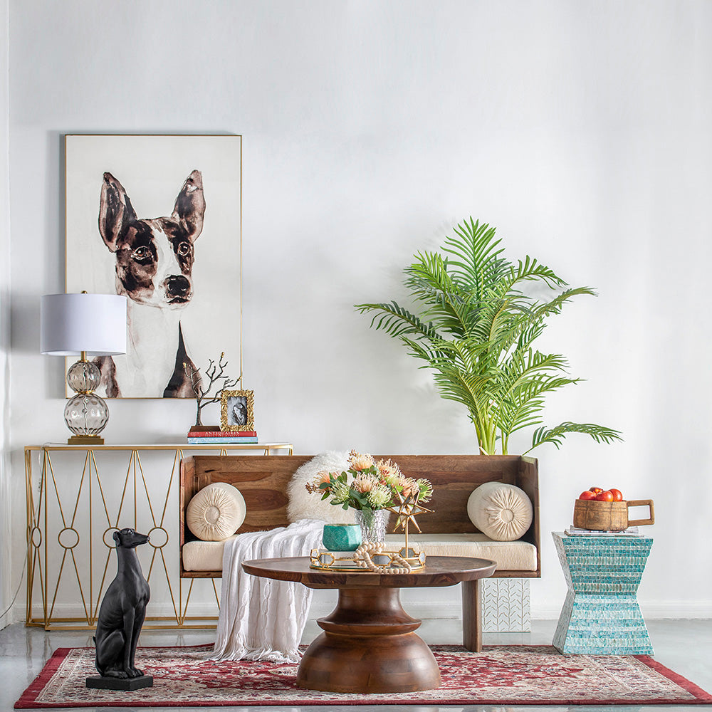 A&B Home Pedestal Round Coffee Table