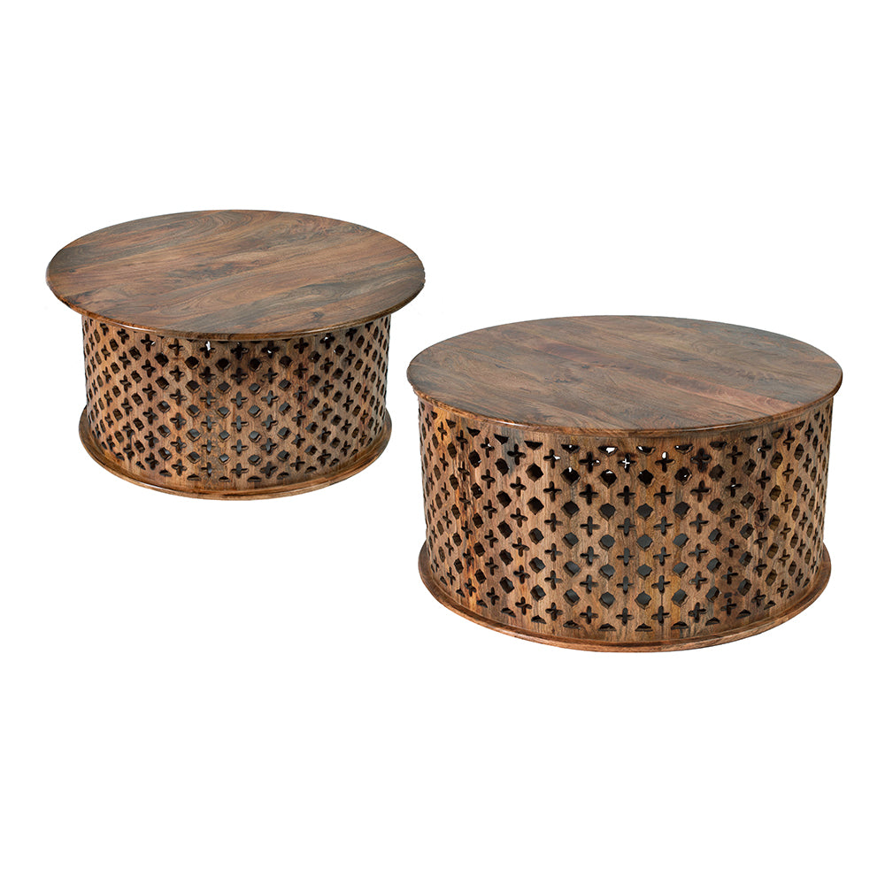 A&B Home Jali Cutting Coffee Table Set