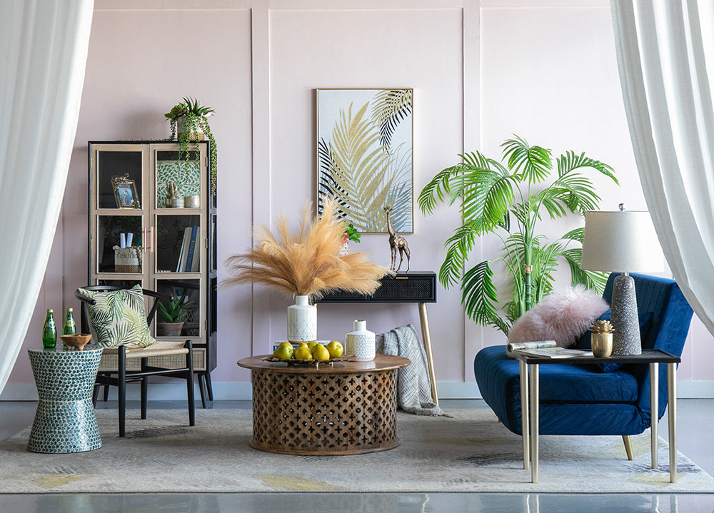 A&B Home Jali Cutting Coffee Table Set