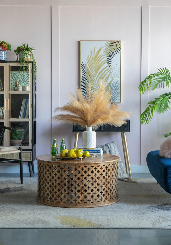 A&B Home Jali Cutting Coffee Table Set