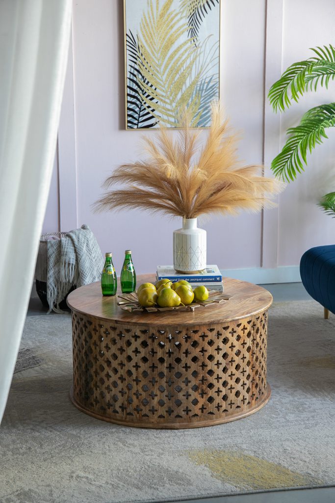 A&B Home Jali Cutting Coffee Table Set