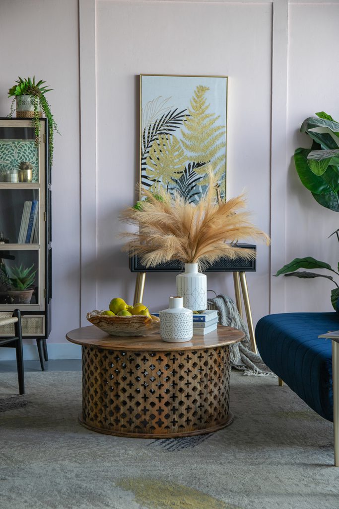 A&B Home Jali Cutting Coffee Table Set