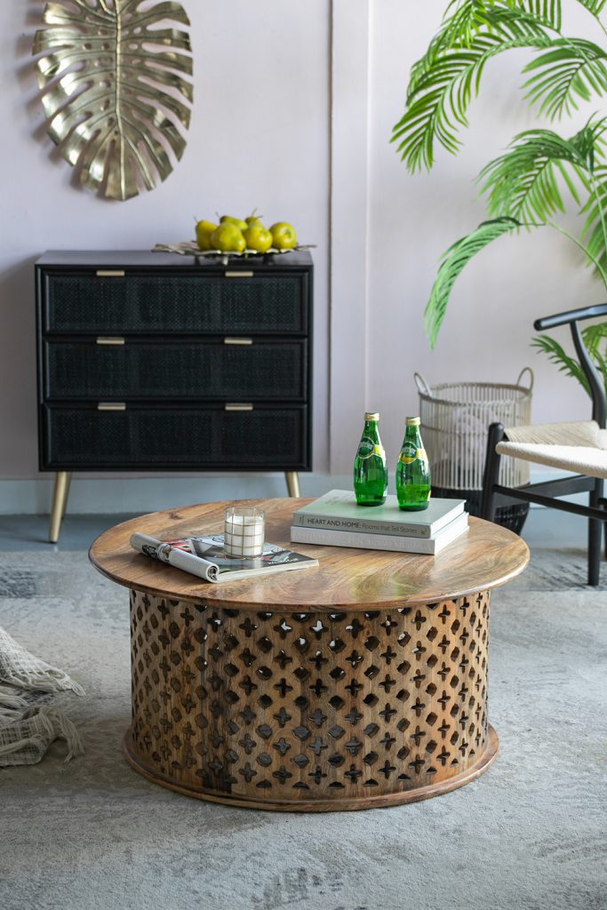 A&B Home Jali Cutting Coffee Table Set