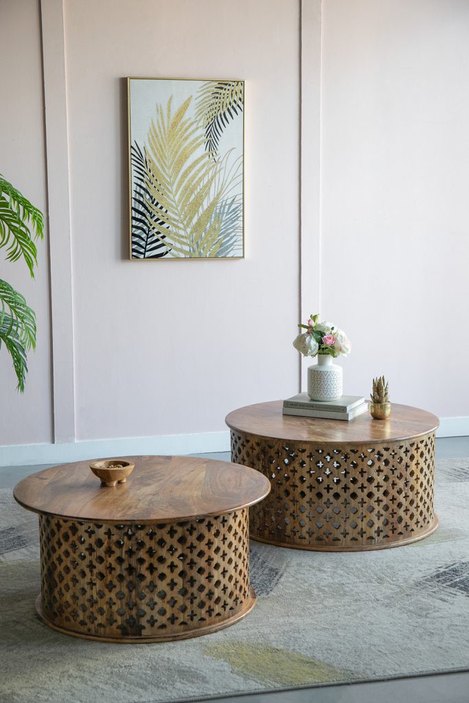 A&B Home Jali Cutting Coffee Table Set