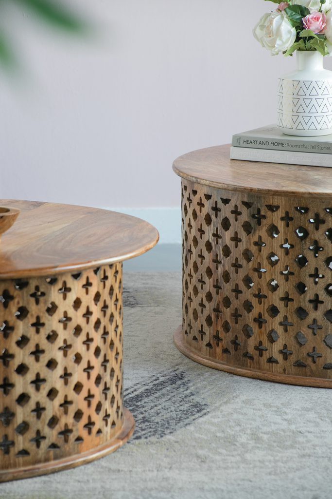 A&B Home Jali Cutting Coffee Table Set