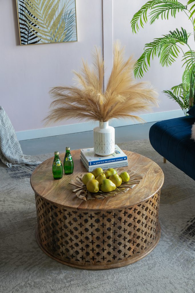 A&B Home Jali Cutting Coffee Table Set