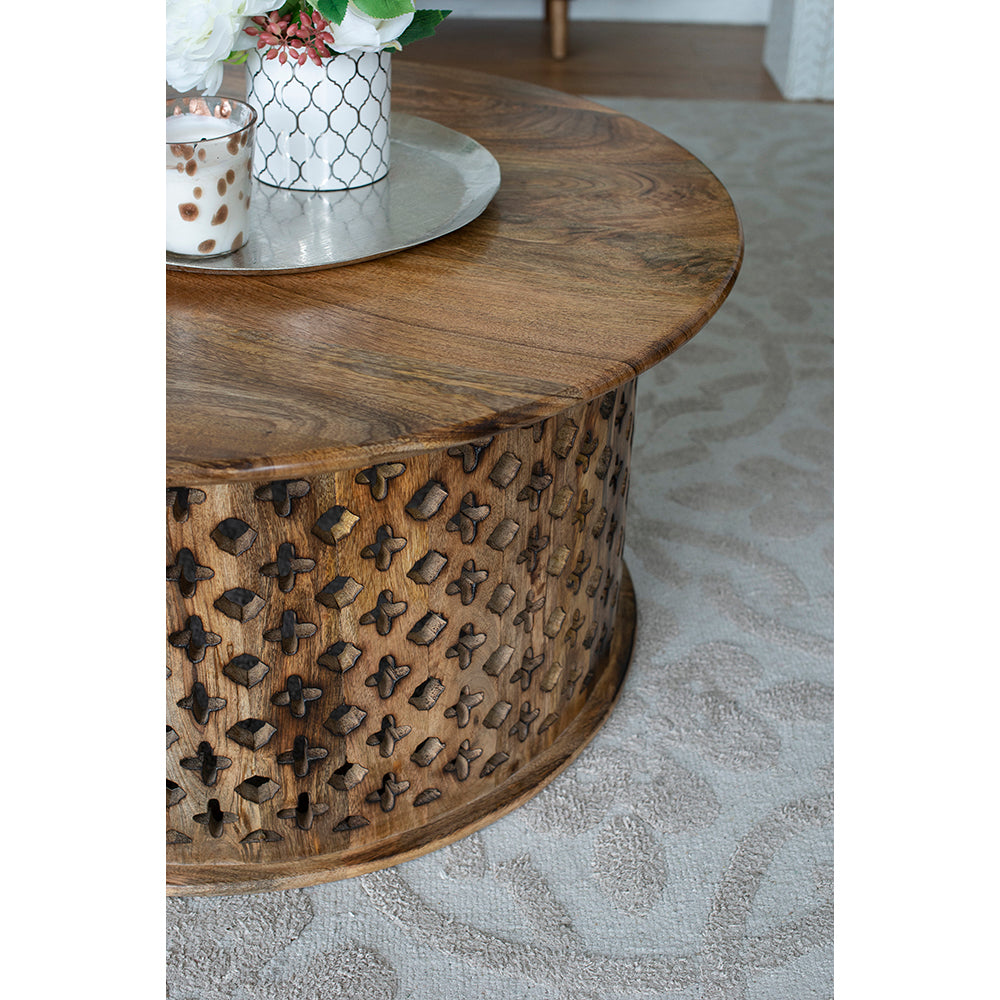 A&B Home Jali Cutting Coffee Table Set