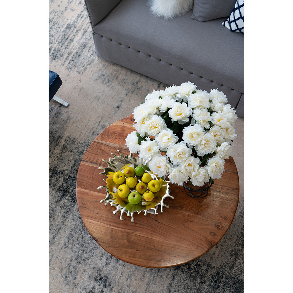 A&B Home Drum Coffee Table With Tray Style Top