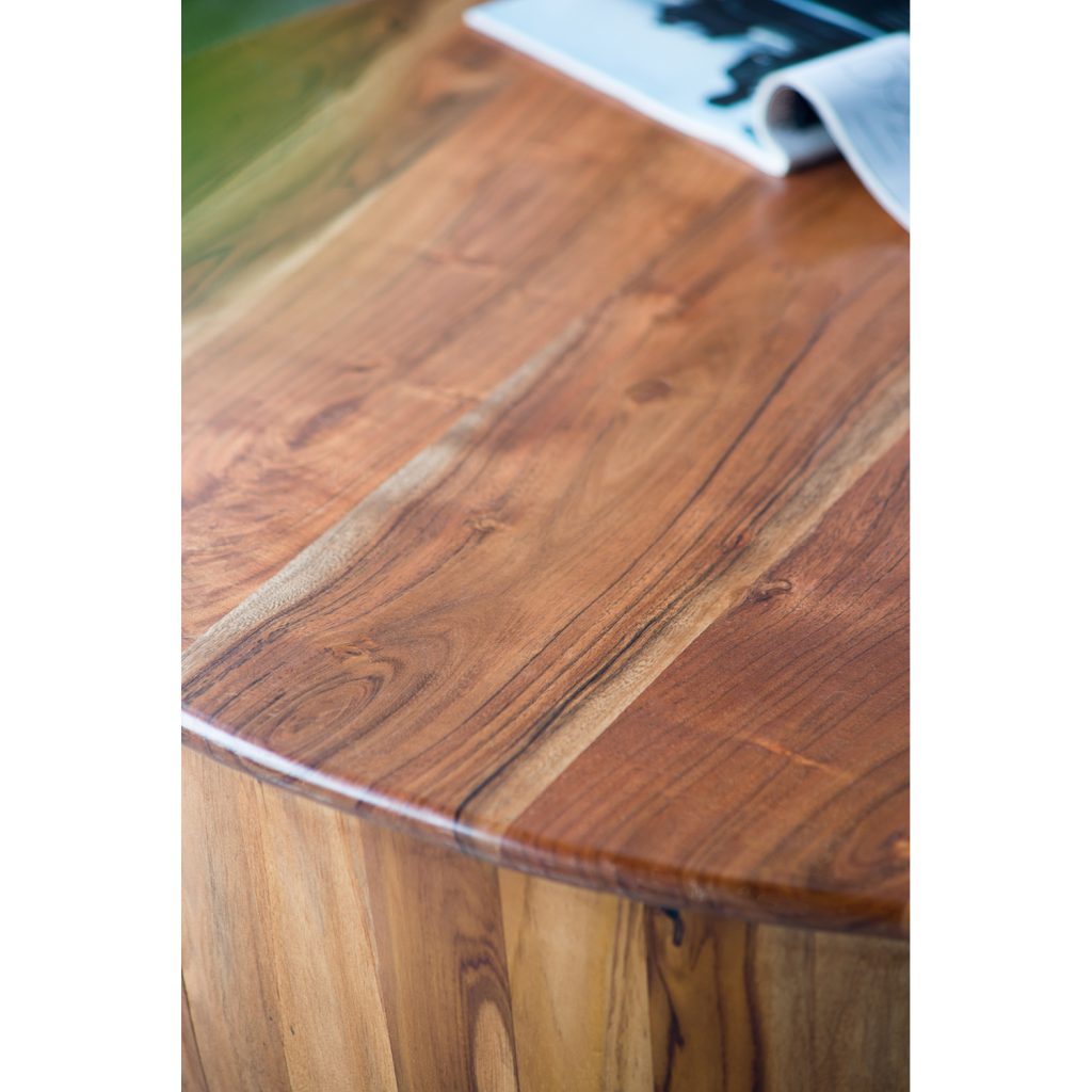 A&B Home Drum Coffee Table With Tray Style Top