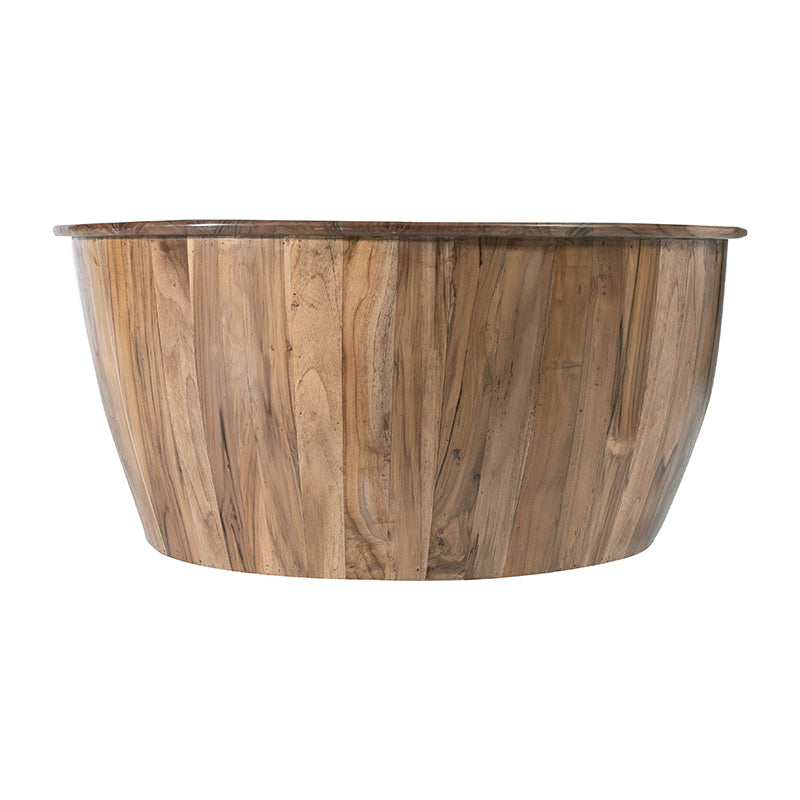 A&B Home Drum Coffee Table With Tray Style Top