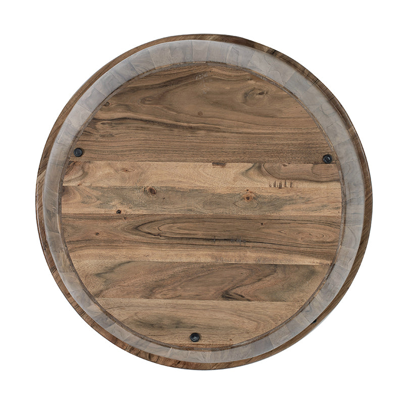 A&B Home Drum Coffee Table With Tray Style Top