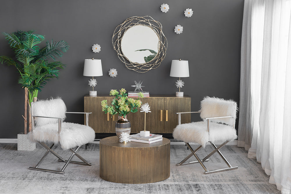 A&B Home Scalloped Round Coffee