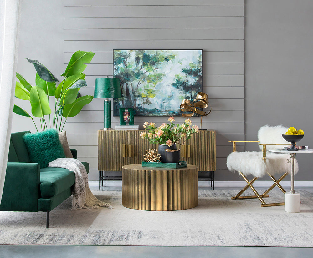 A&B Home Scalloped Round Coffee