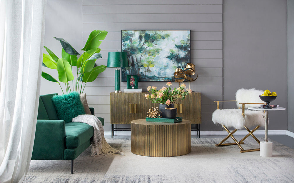 A&B Home Scalloped Round Coffee