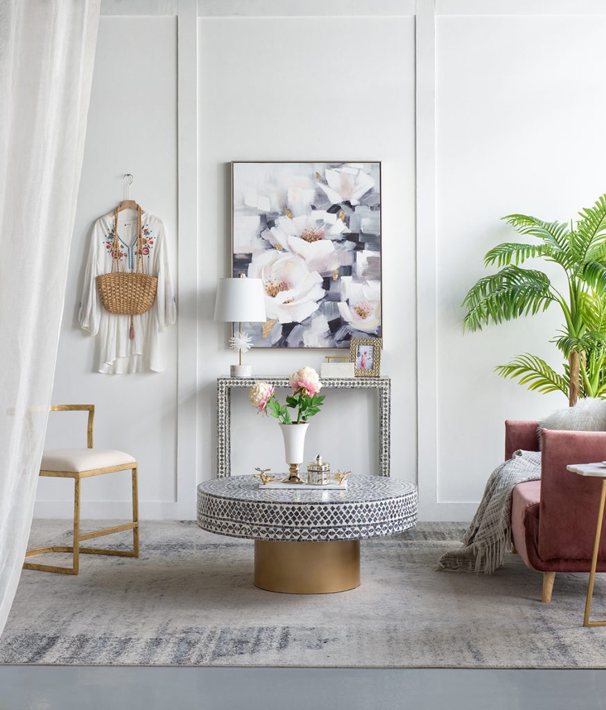 A&B Home Capiz Coffee Table