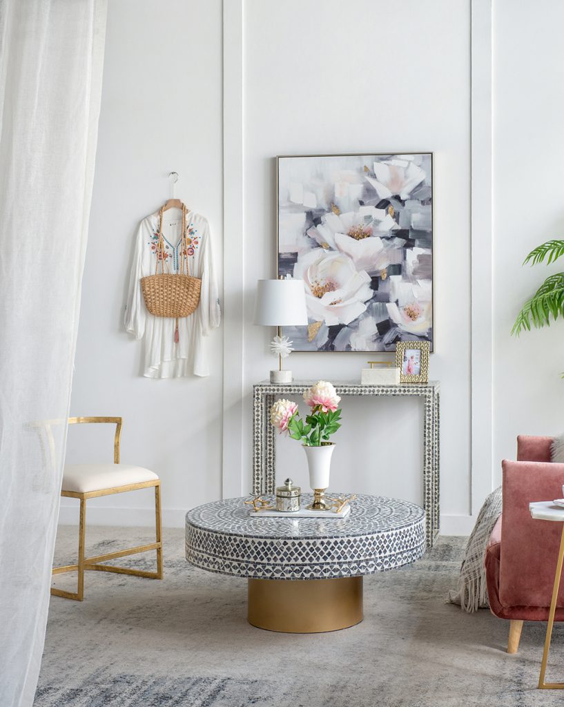 A&B Home Capiz Coffee Table