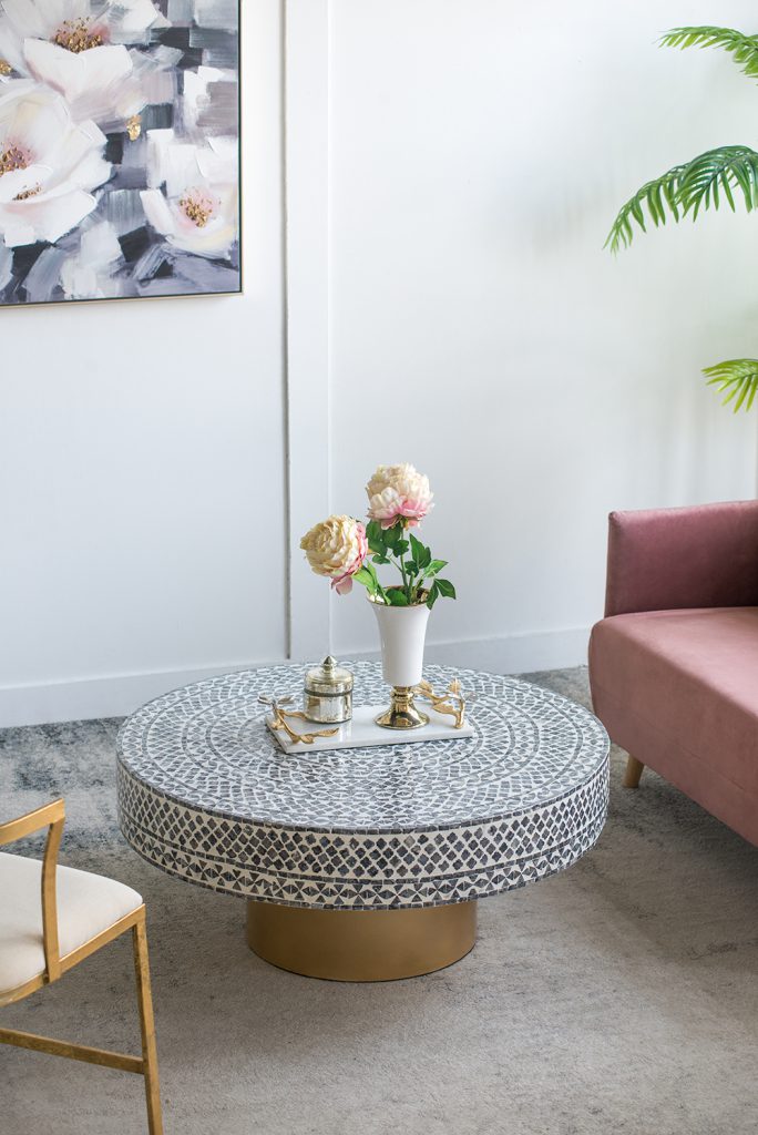 A&B Home Capiz Coffee Table