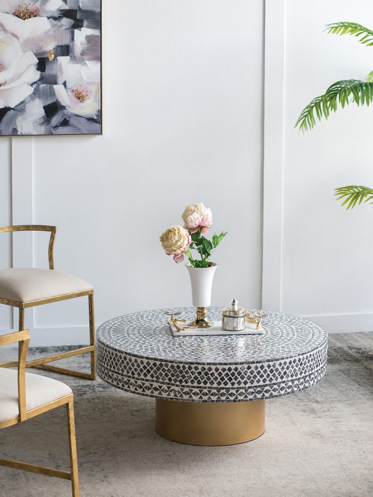 A&B Home Capiz Coffee Table