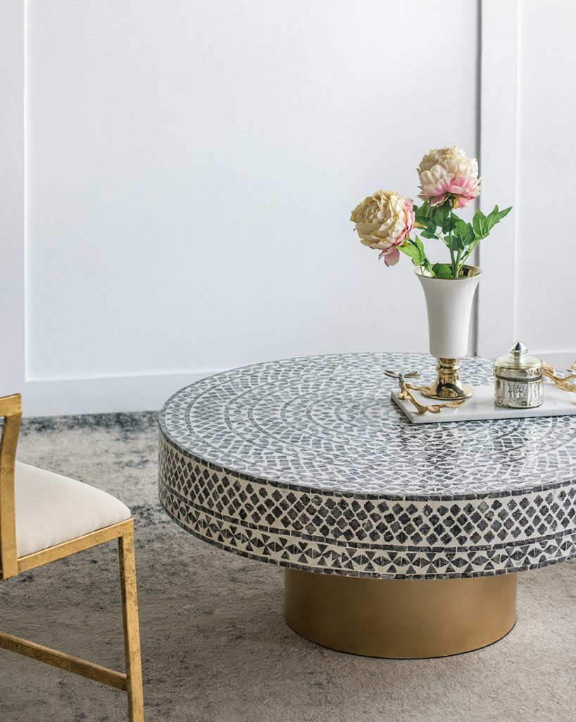 A&B Home Capiz Coffee Table