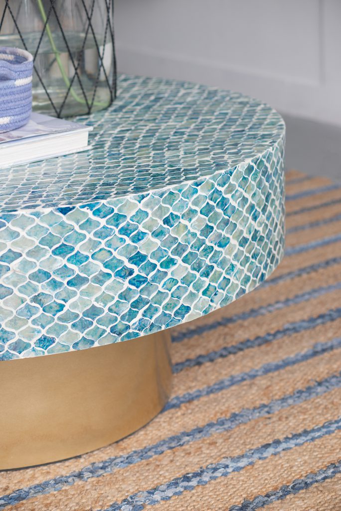 A&B Home Capiz Coffee Table