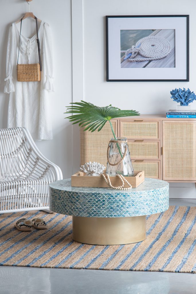 A&B Home Capiz Coffee Table