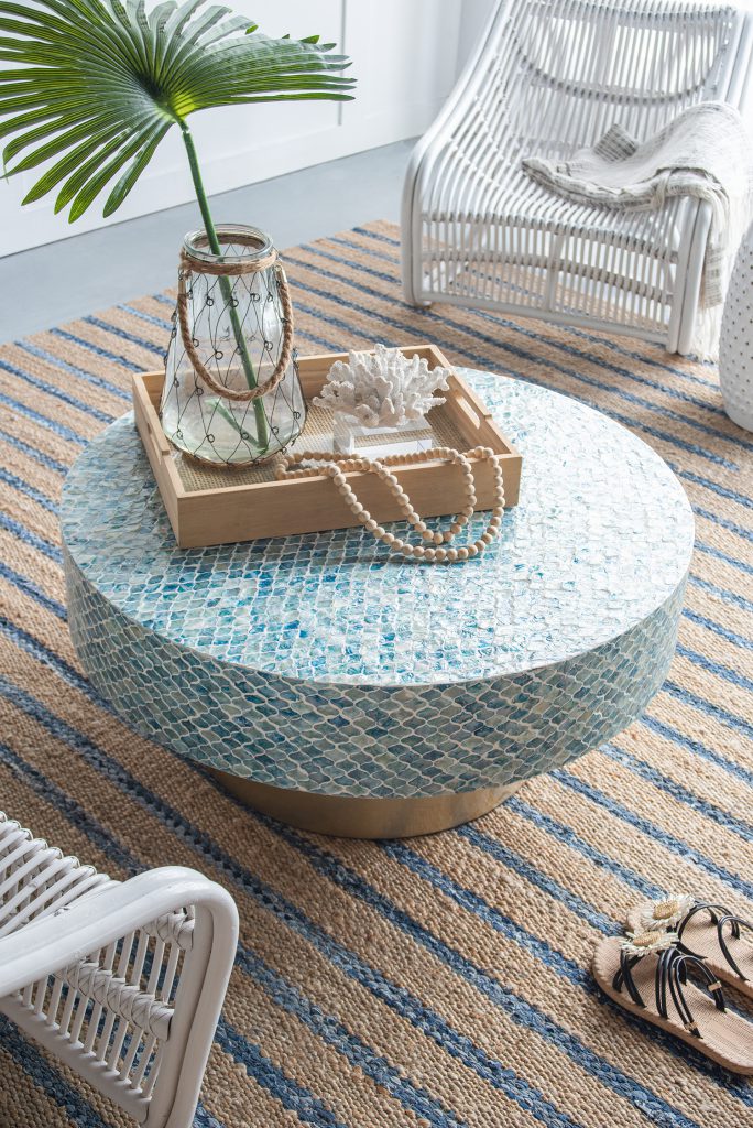 A&B Home Capiz Coffee Table