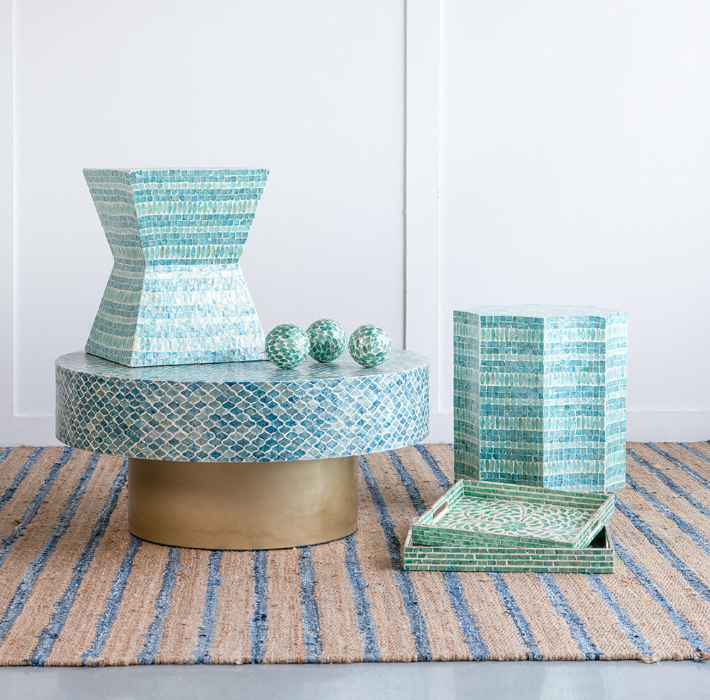 A&B Home Capiz Coffee Table