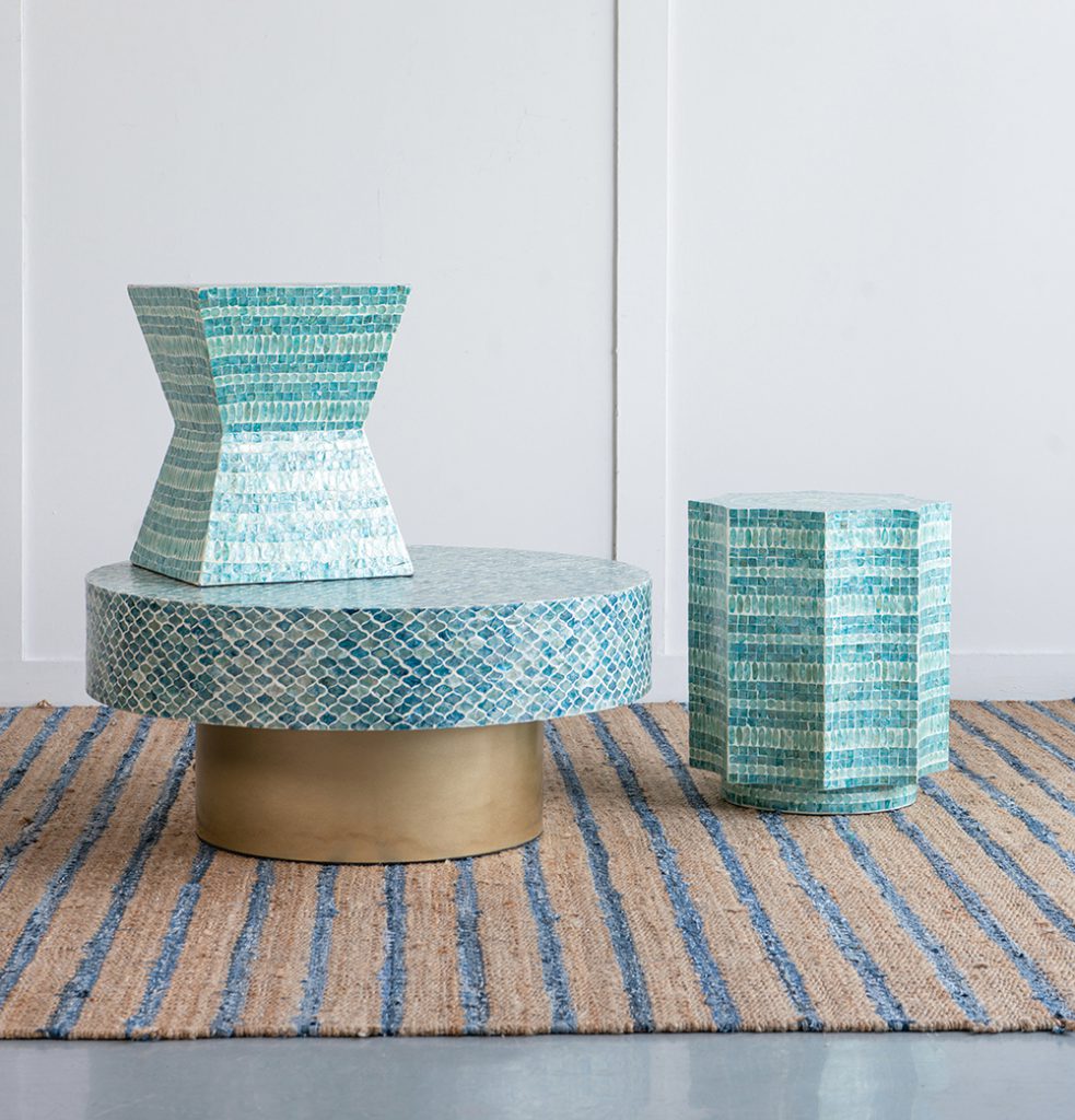 A&B Home Capiz Coffee Table