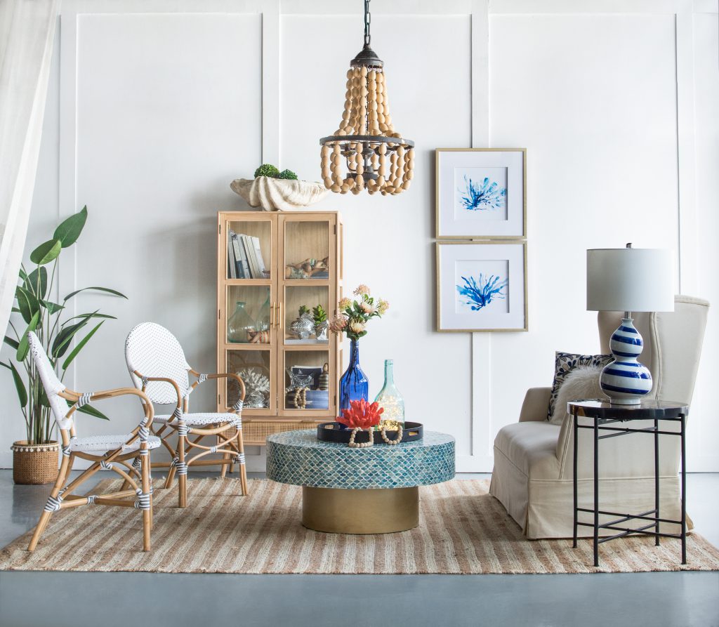 A&B Home Capiz Coffee Table