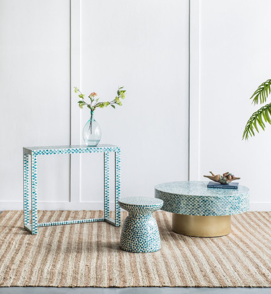 A&B Home Capiz Coffee Table