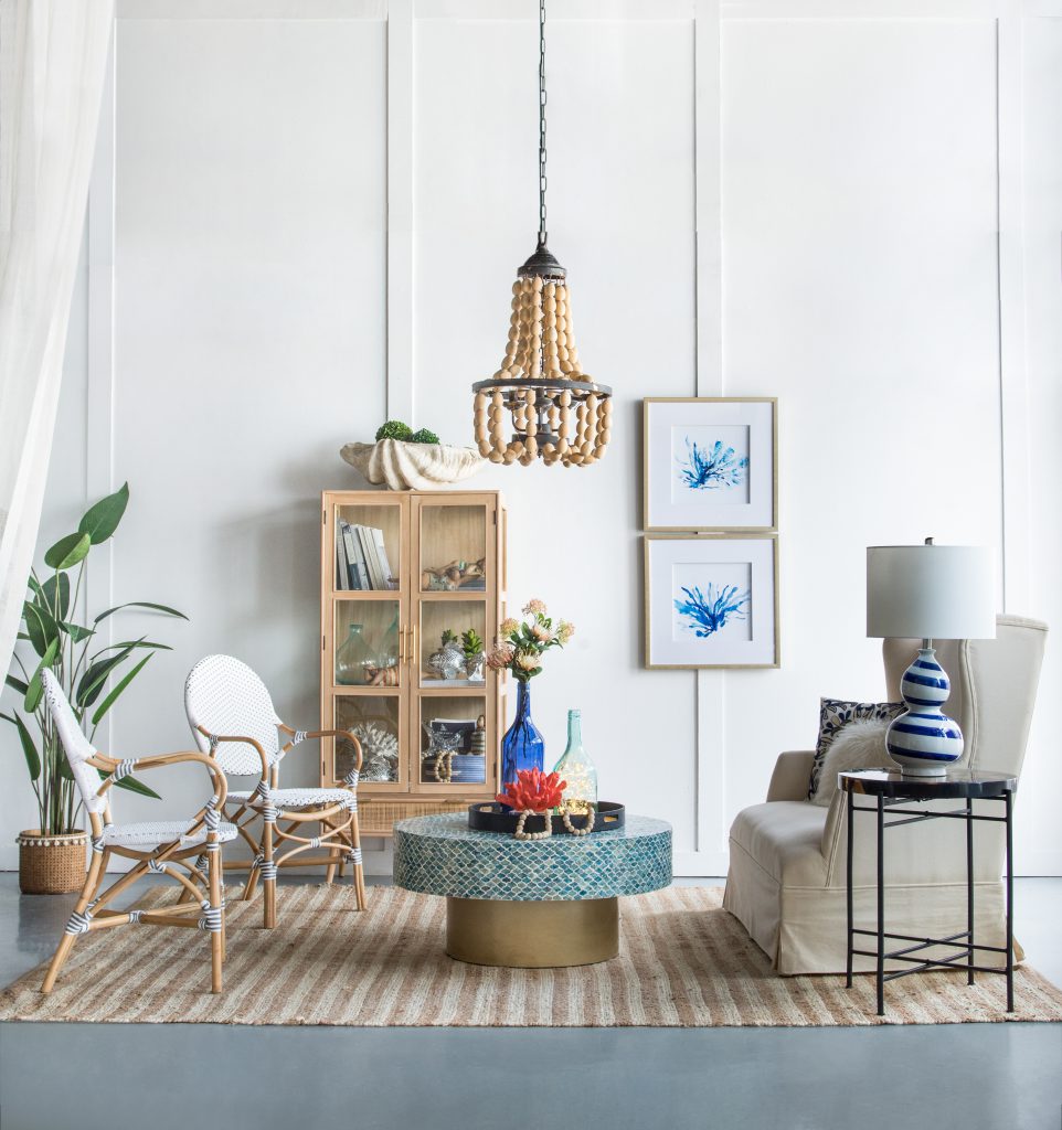 A&B Home Capiz Coffee Table