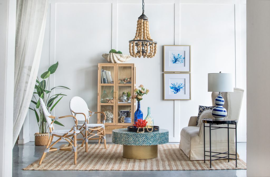 A&B Home Capiz Coffee Table