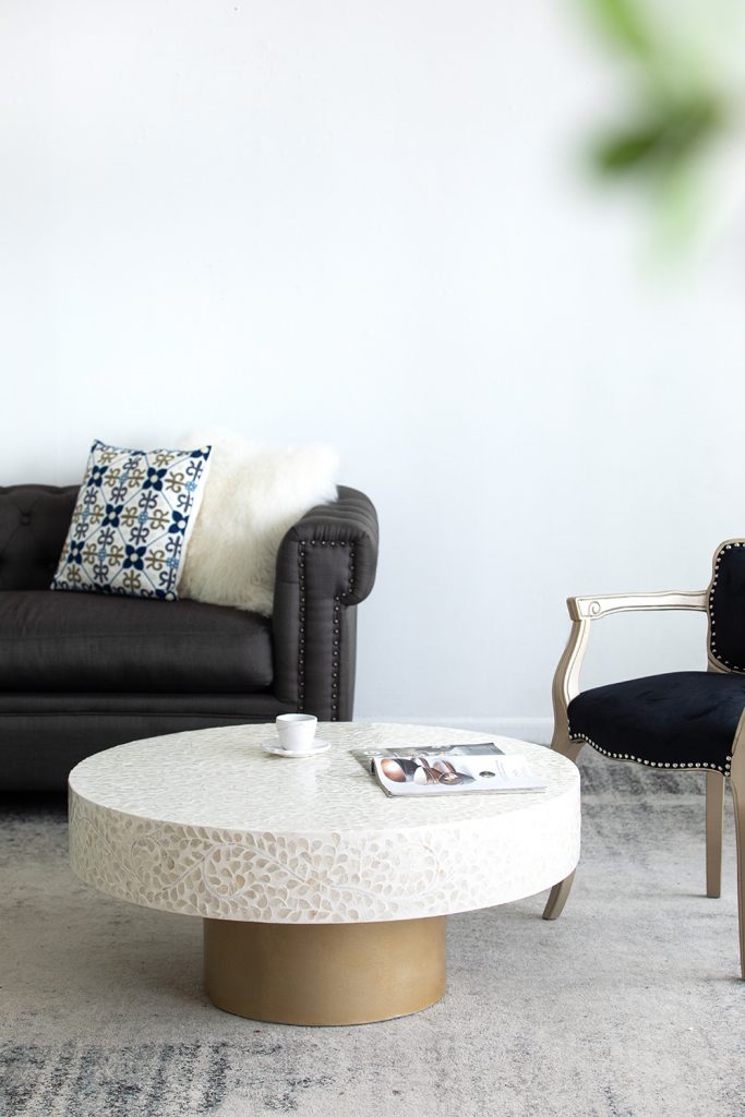 A&B Home Capiz Coffee Table