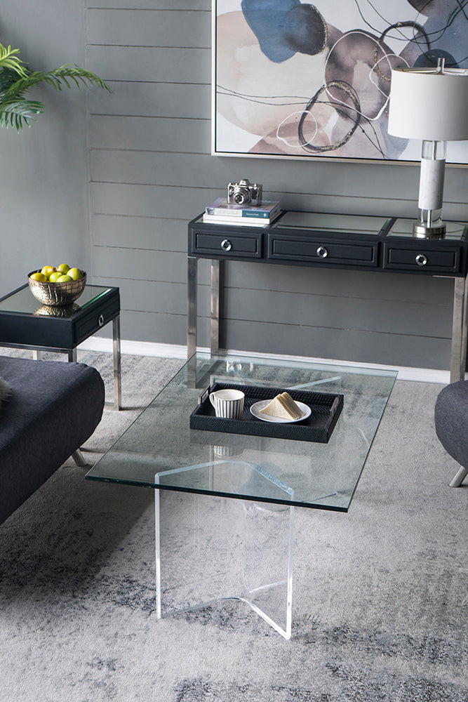 A&B Home Acrylic & Glass Coffee Table