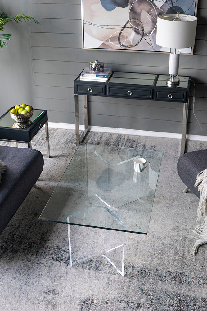 A&B Home Acrylic & Glass Coffee Table