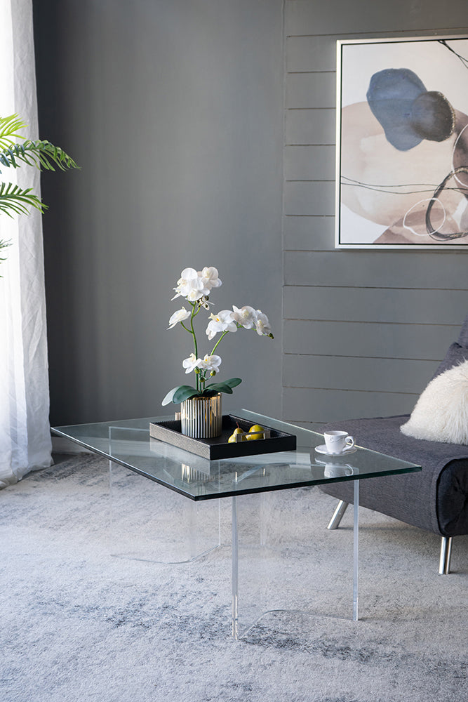 A&B Home Acrylic & Glass Coffee Table
