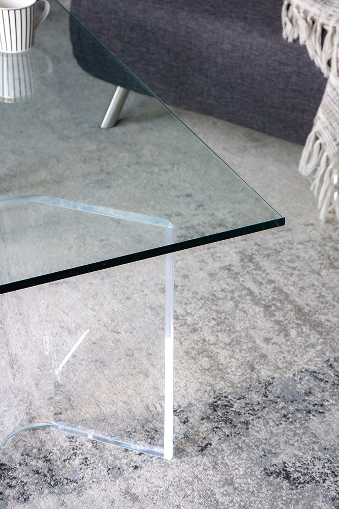 A&B Home Acrylic & Glass Coffee Table