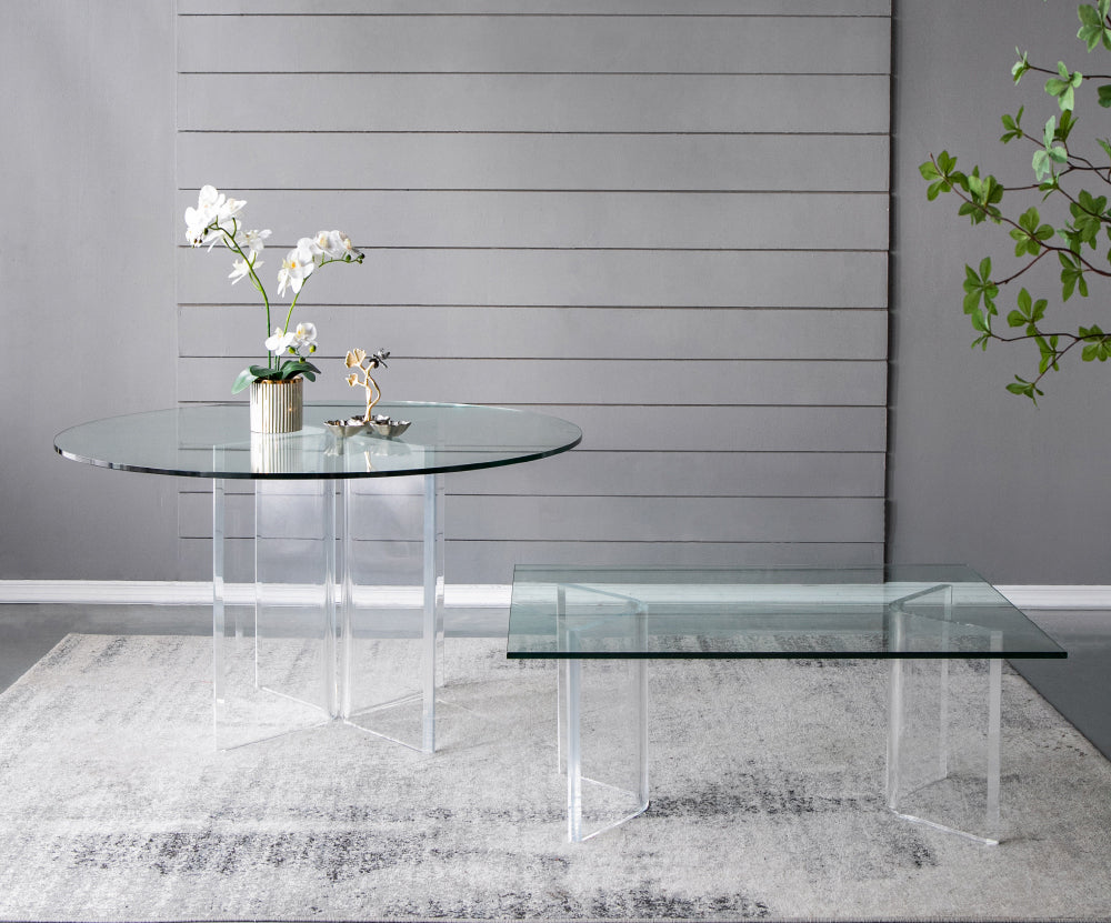 A&B Home Acrylic & Glass Coffee Table