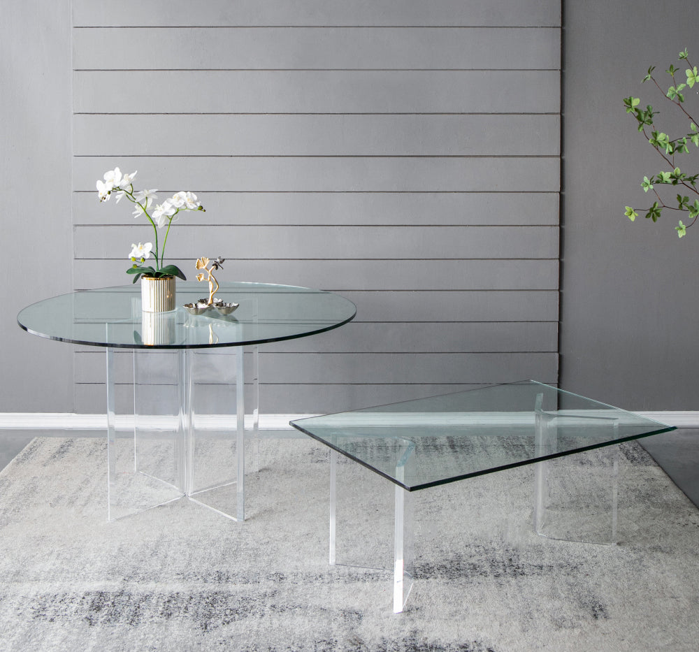 A&B Home Acrylic & Glass Coffee Table