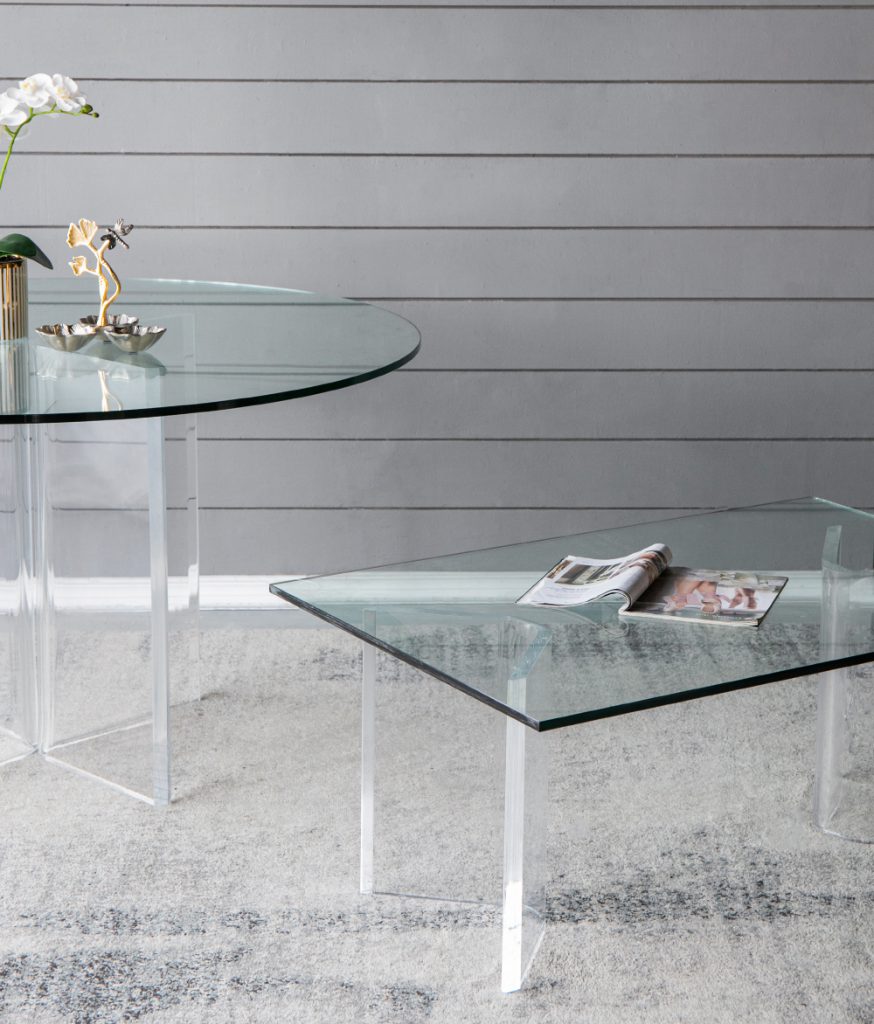 A&B Home Acrylic & Glass Coffee Table